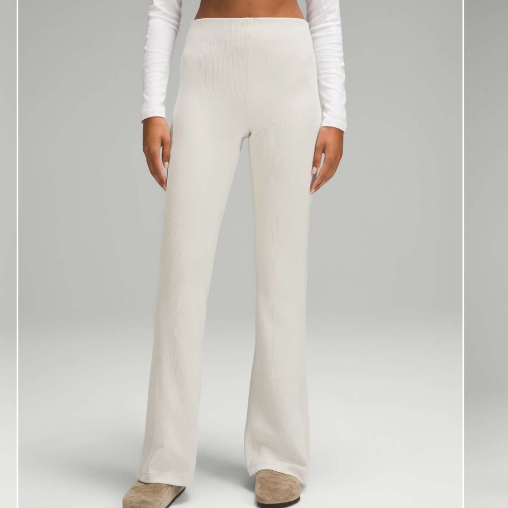 Lululemon Brushed Softstreme Ribbed Zip Flared Pant
